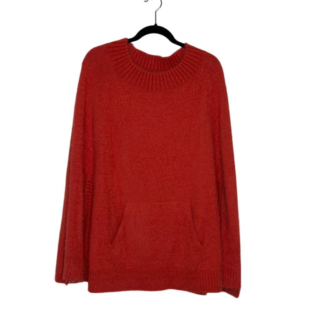 MerSea Chalet Poncho Sweater One Size OS Pumpkin Spice Orange‎ Kangaroo Pocket
